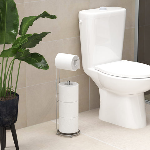 Simple Houseware chrome finish free-standing tissue dispenser for convenient reach.