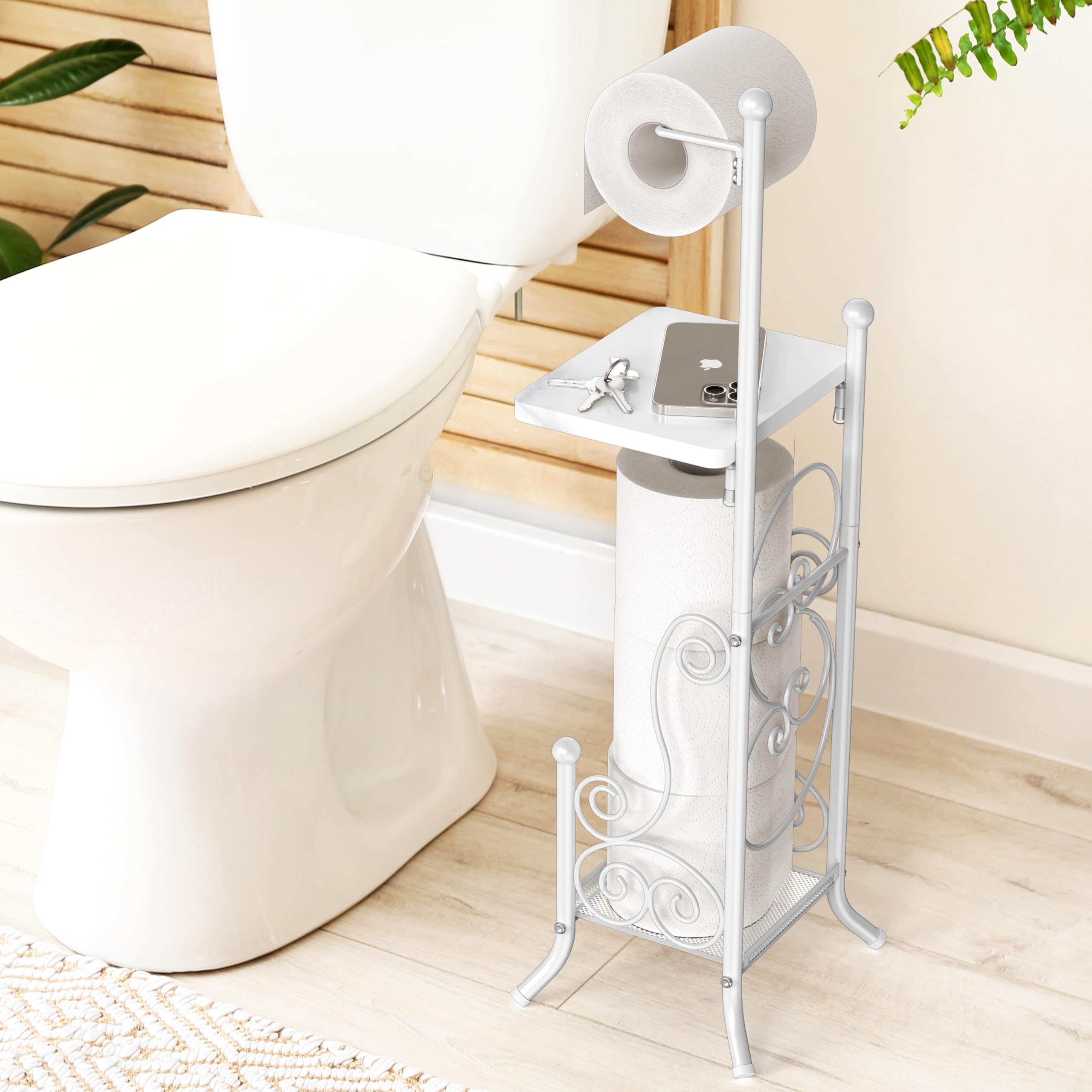 Durable metal frame ensures long lasting bathroom organization