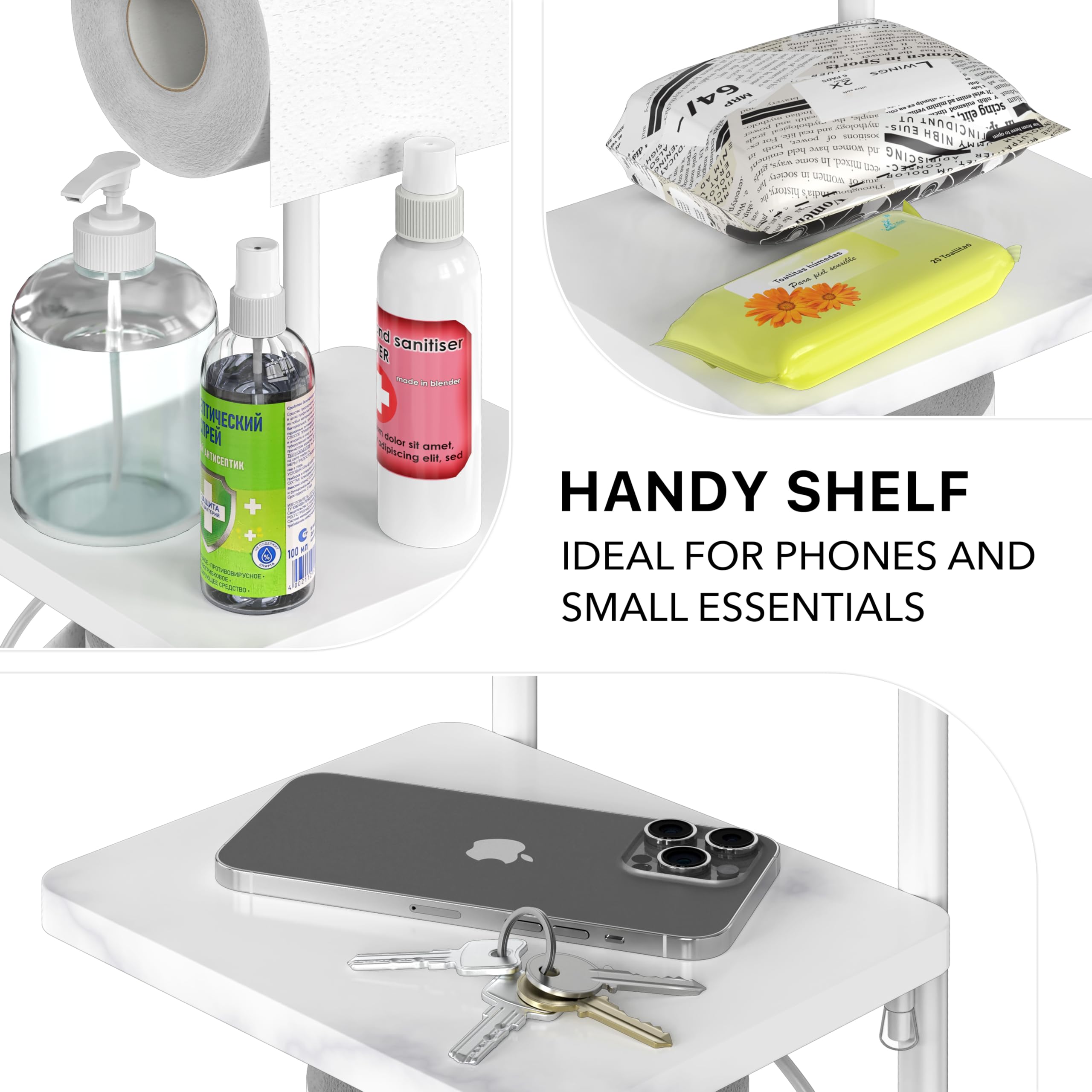 Marble white finish from Simple Houseware adds elegance to bathroom