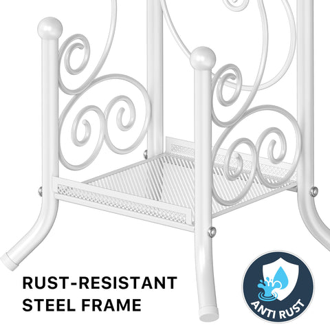 Raised mesh base keeps extra rolls clean and ventilated