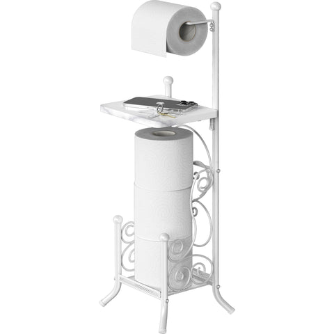 Simple Houseware tissue roll stand marbled white features sturdy design