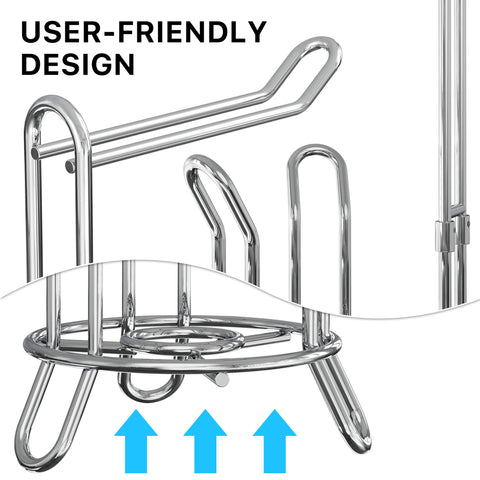 Simple Houseware curved arches design eases refilling and keeps rolls secure.