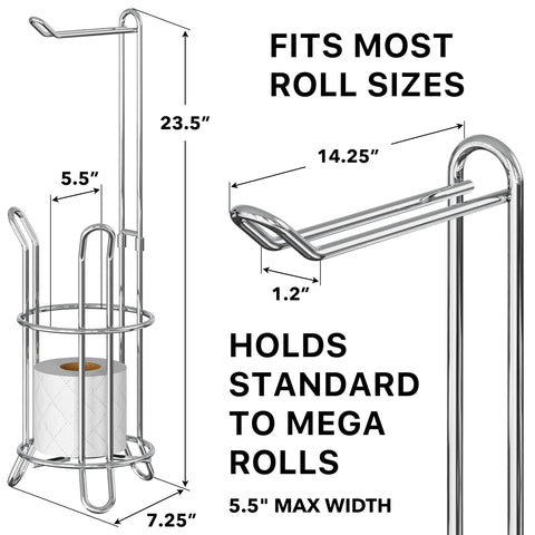 Simple Houseware chrome stand in side profile demonstrates compact, space-saving design.