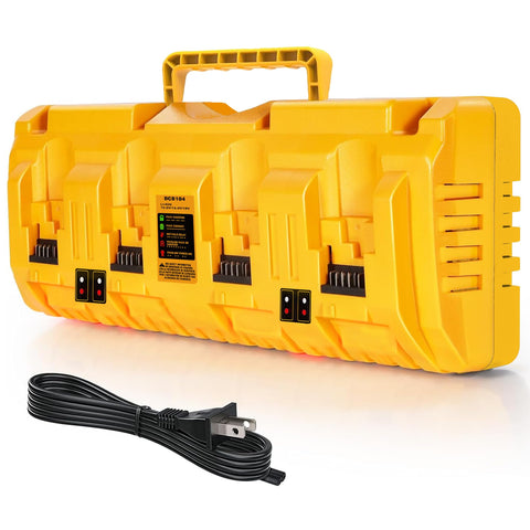 Simple Plus+ 4-Port Fast Charger front view enabling efficient multi-battery charging.