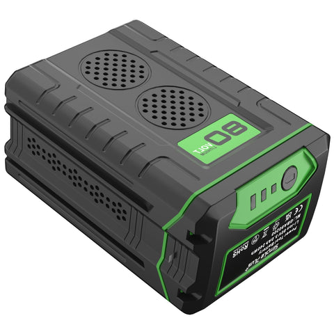 Simple Plus+ 80V battery powers Greenworks tools with reliable 3.0Ah capacity