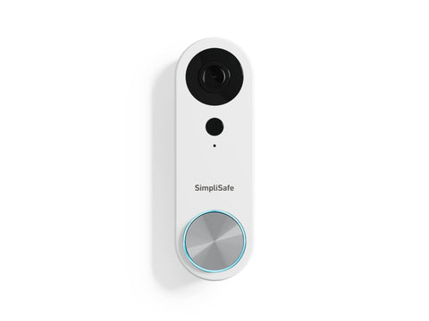 SimpliSafe wired doorbell 1080p front view for clear daytime and nighttime visibility