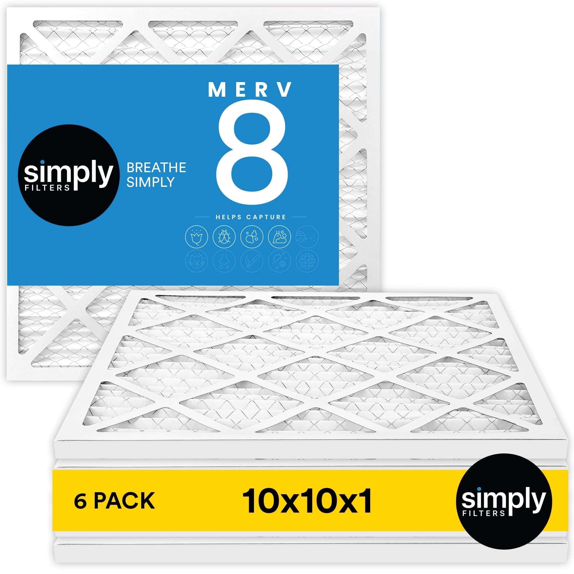Simply 10x10x1 air filter demonstrating universal compatibility for homes and offices.