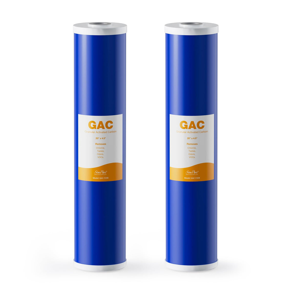 SimPure 20in GAC filter inside view highlights expanded surface area for effective adsorption.