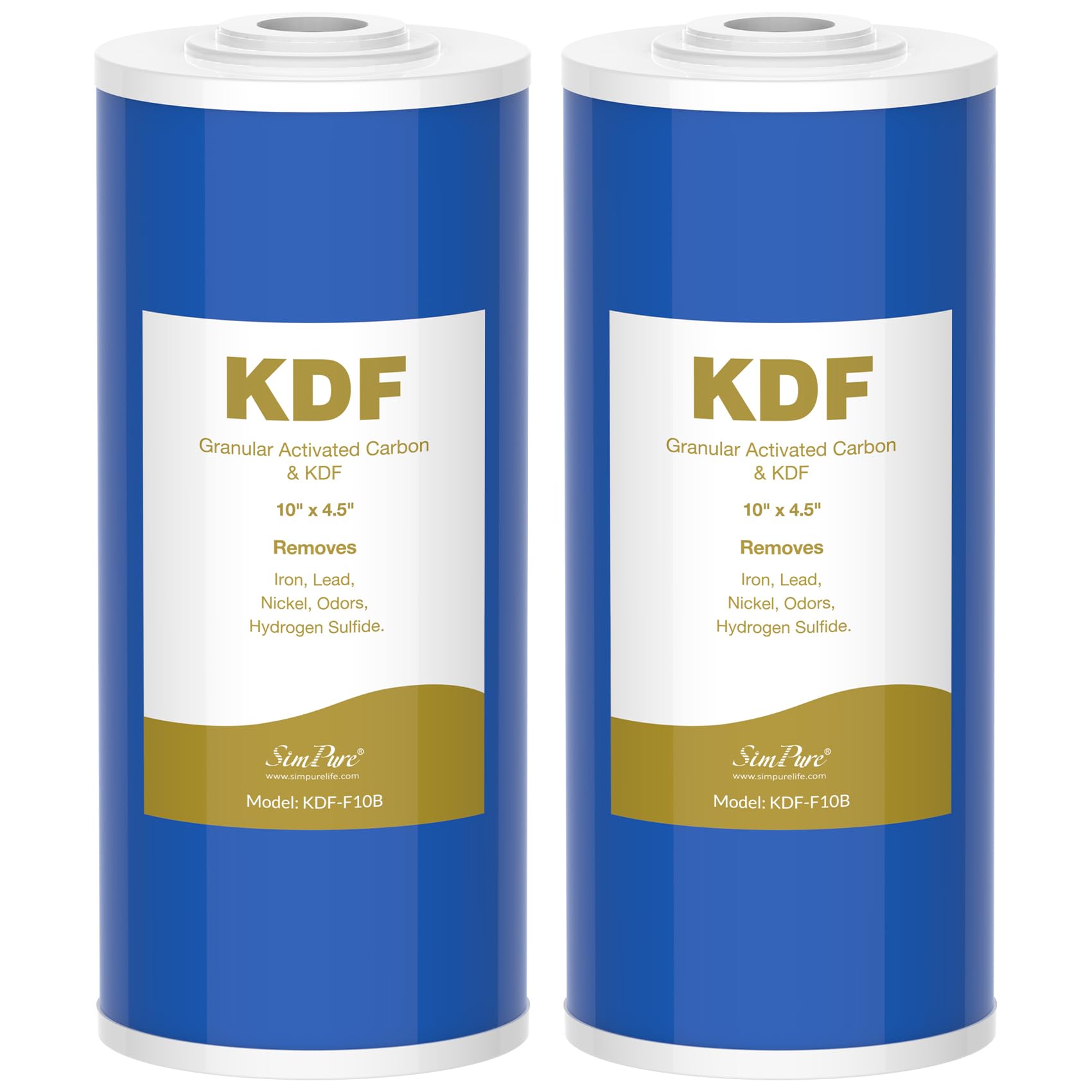 SimPure GAC/KDF cartridge close-up with carbon media for better taste.