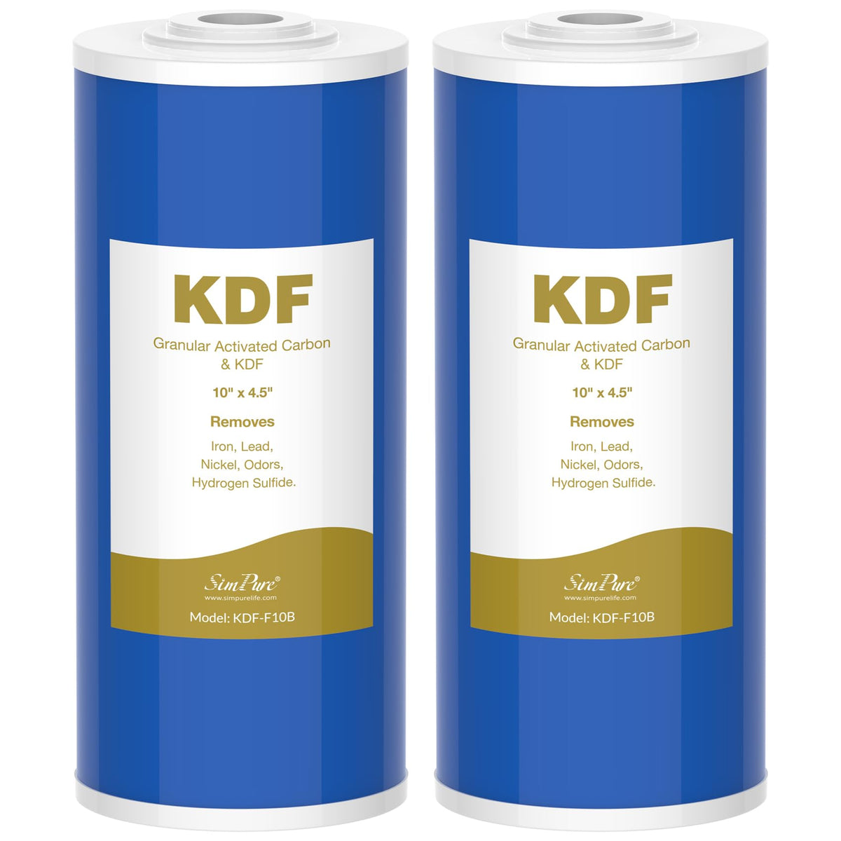 SimPure GAC/KDF cartridge close-up with carbon media for better taste.