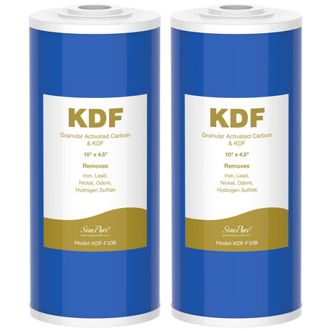 SimPure GAC/KDF cartridge close-up with carbon media for better taste.