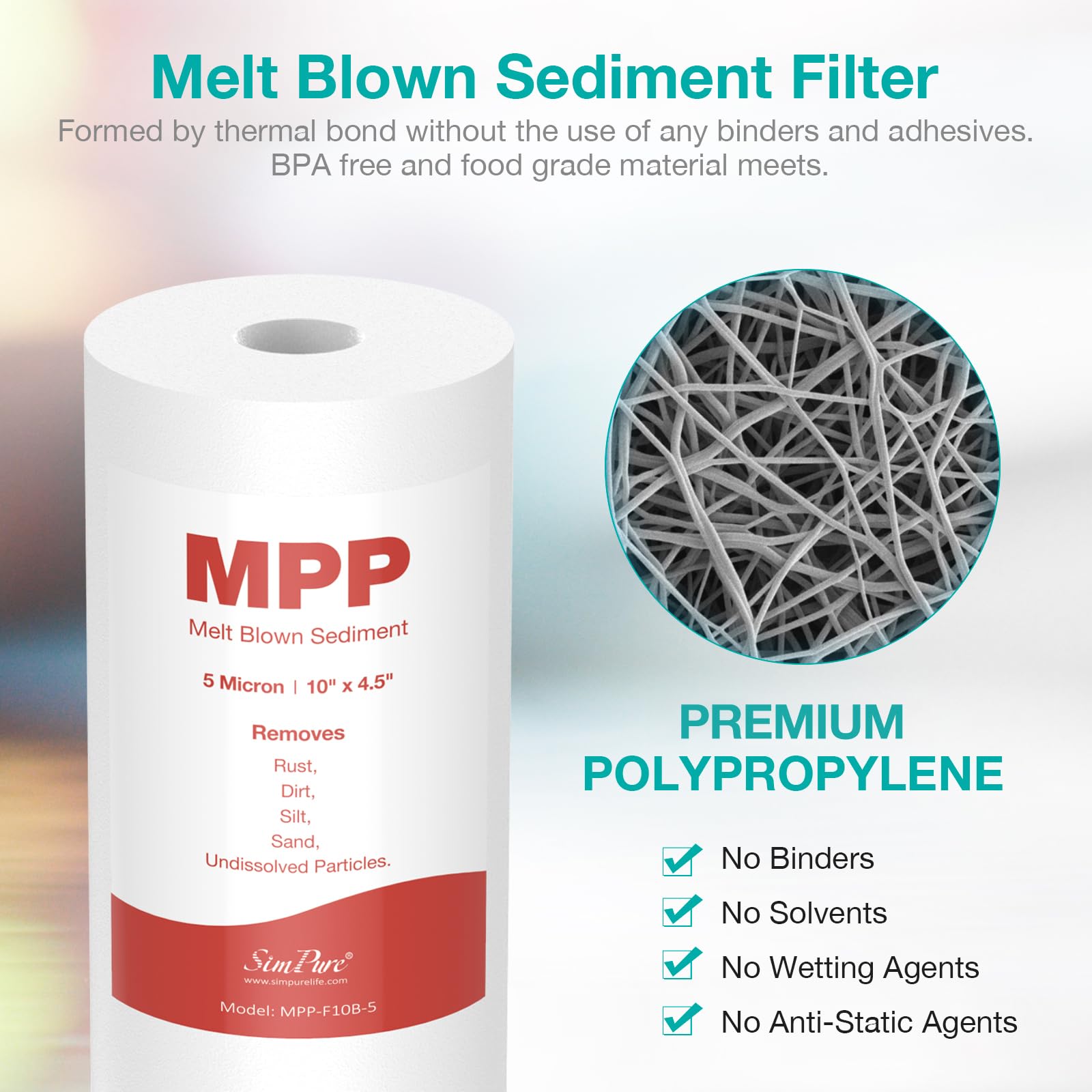 SimPure high dirt-holding capacity filter improving flow