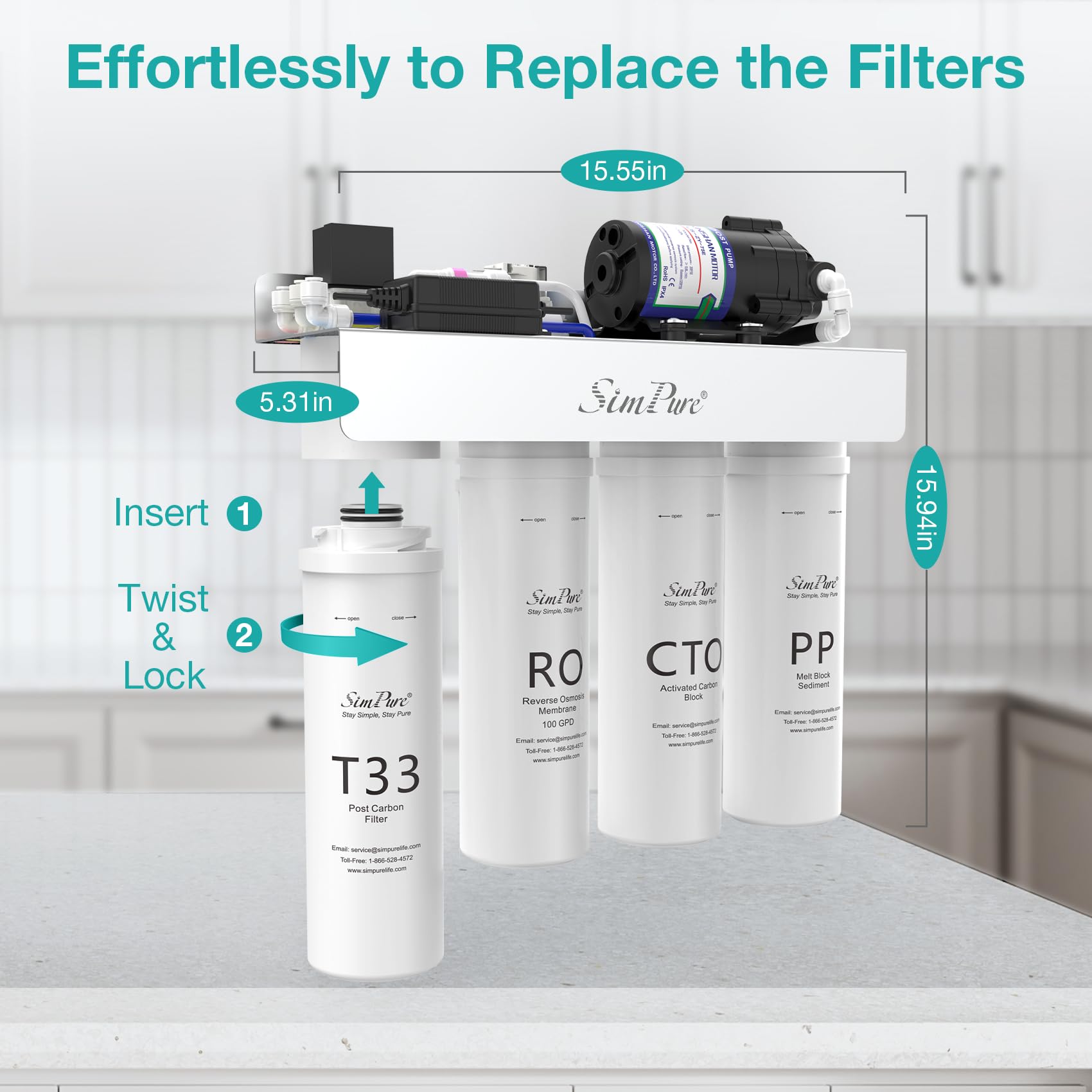 SimPure T1-100 replacement filters pack for easy upkeep