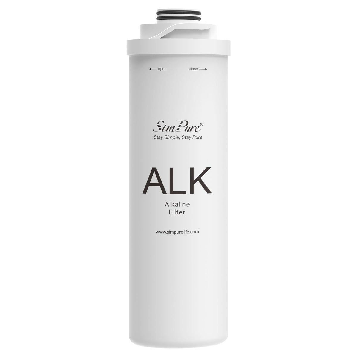 SimPure T1 ALK filter front view highlights a compact under-sink design for easy access