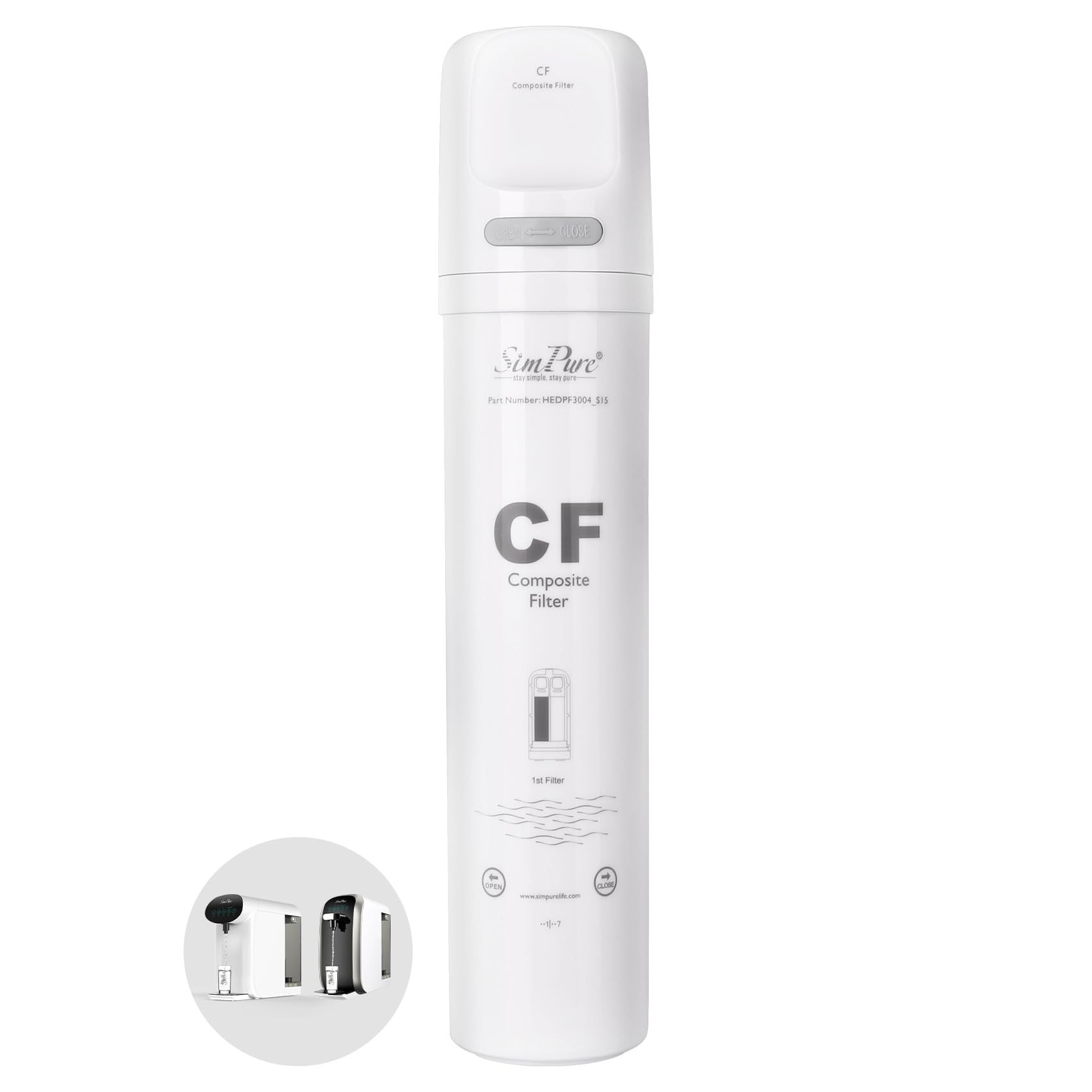 SimPure Y7/Y7P CF filter packaging highlighting easy replacement compatibility.