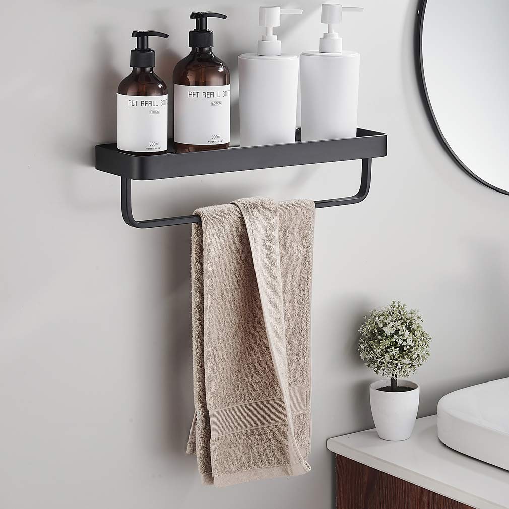 SIMVE wall-mounted towel bar organizer saves space and keeps towels tidy.