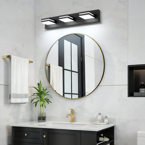 SineRise 3-light fixture detail emphasizes durable electroplated frame resisting moisture and corrosion.