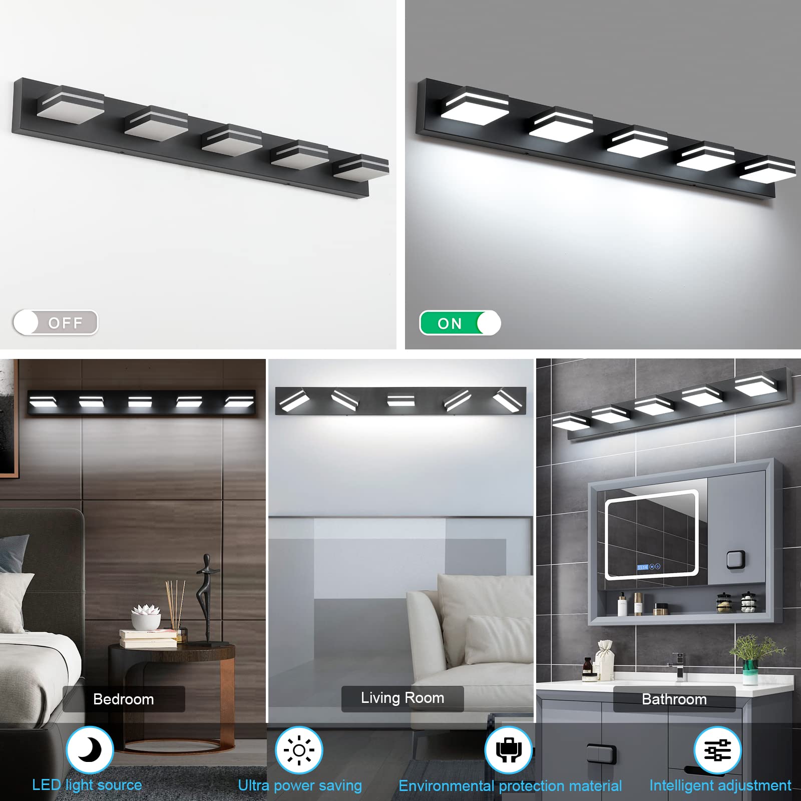 SineRise 40W LED cool white brightness for daily routines