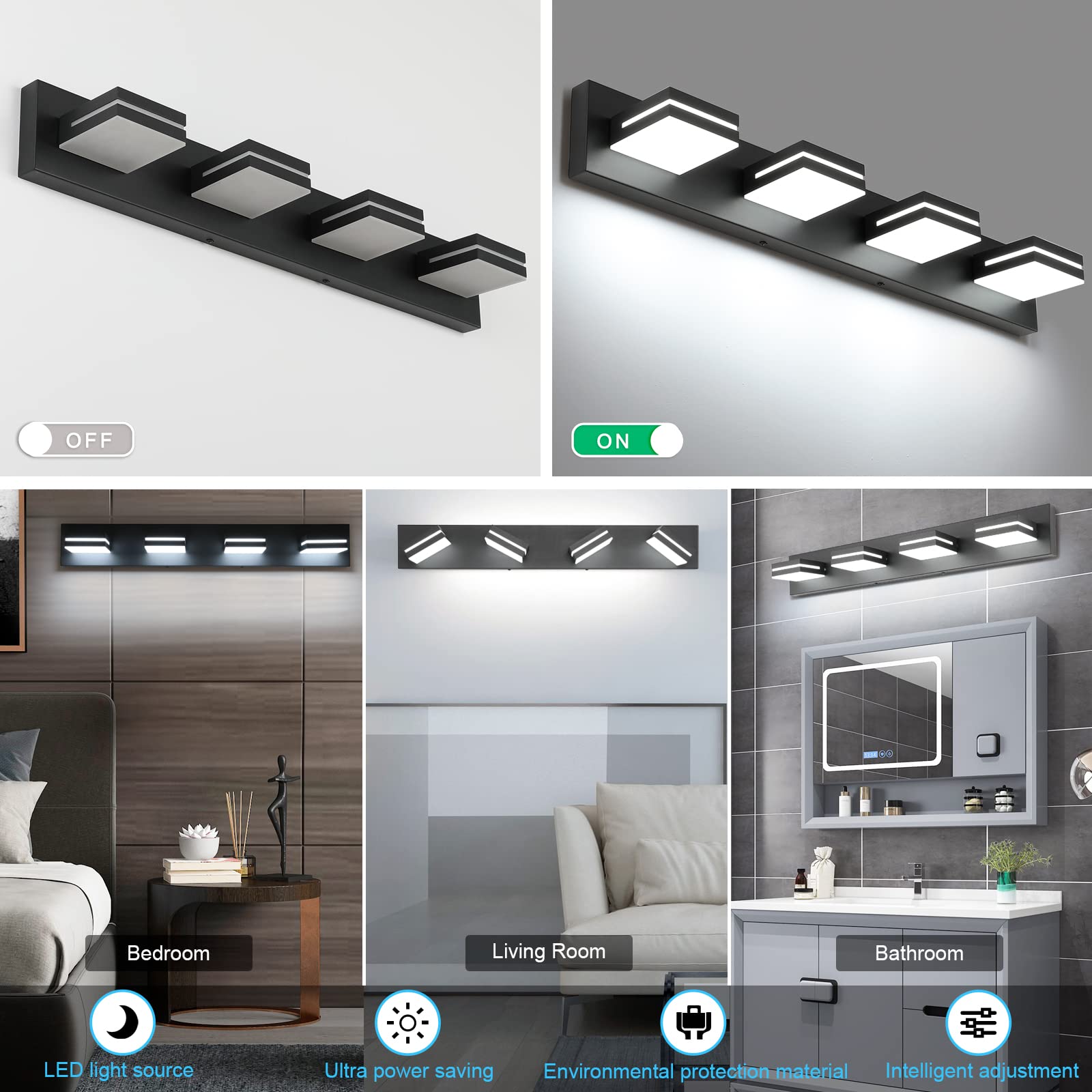 SineRise dimmable vanity light suitable for adjustable brightness