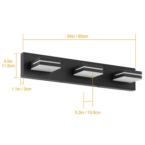 SineRise 24W LED fixture demonstrates cool white ambience in bathroom.