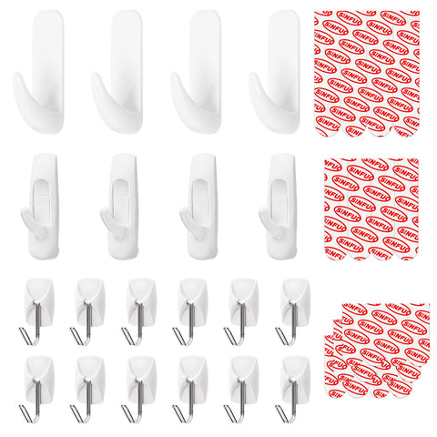Sinfuo 20-hooks variety pack shown for versatile home organization