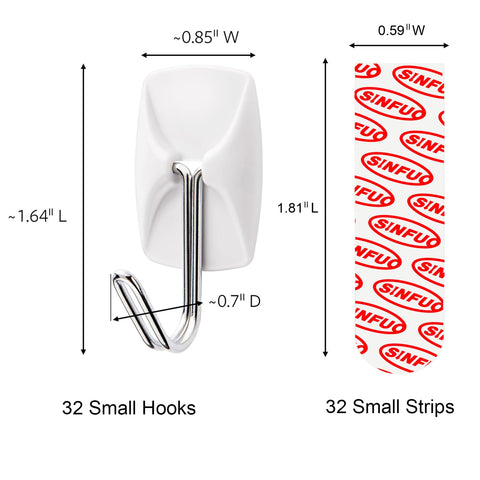 Sinfuo adhesive strips package, easy mounting for damage-free setup
