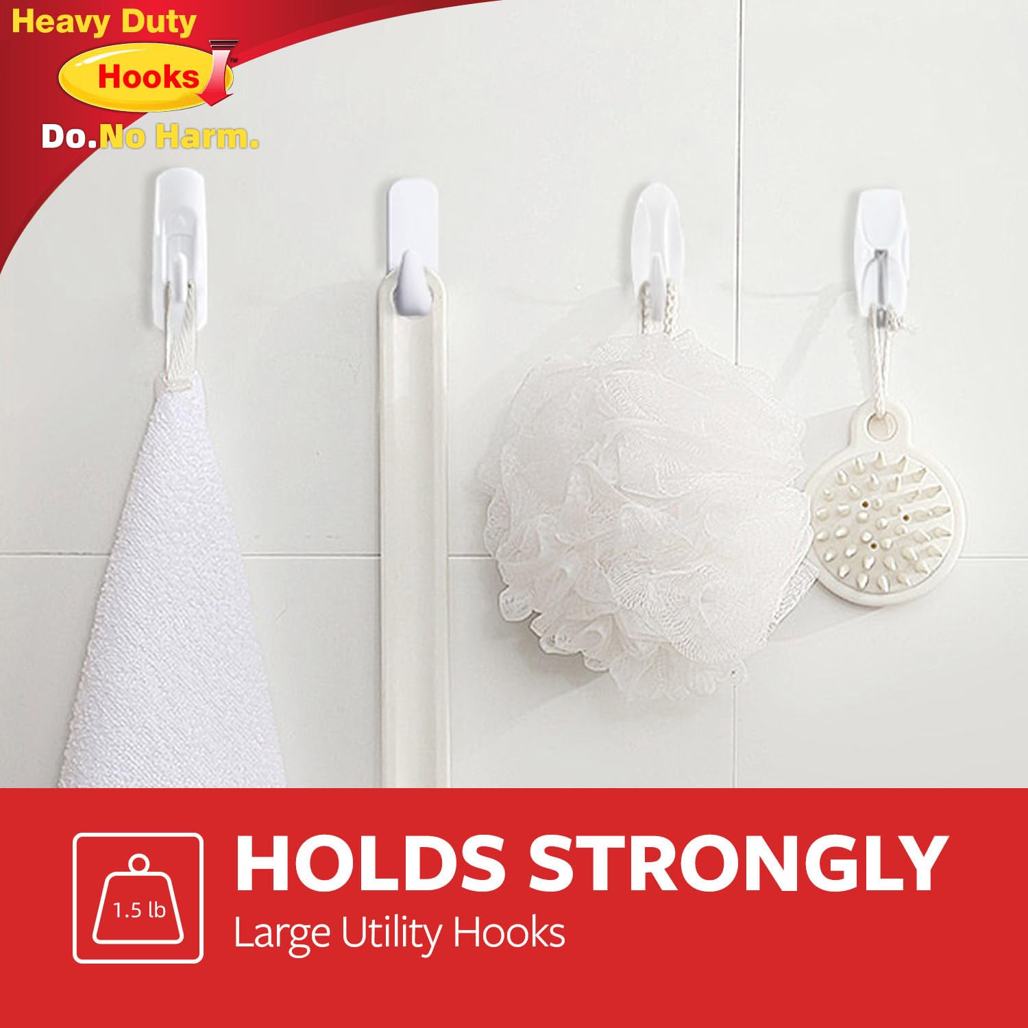 Sinfuo shower hooks attached to tile for bathroom organization