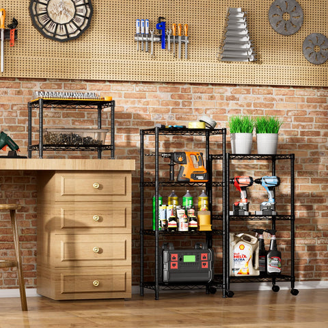 SINGAYE 2 small wire shelves adjustable height for customized spacing.