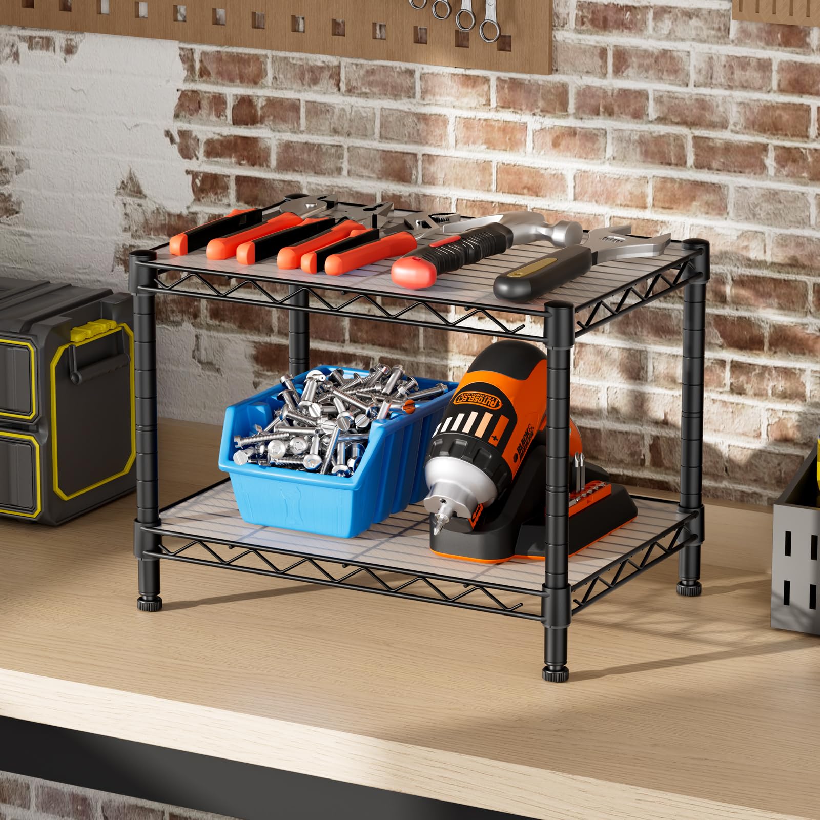 SINGAYE 2 small wire shelves pantry for narrow storage optimization.