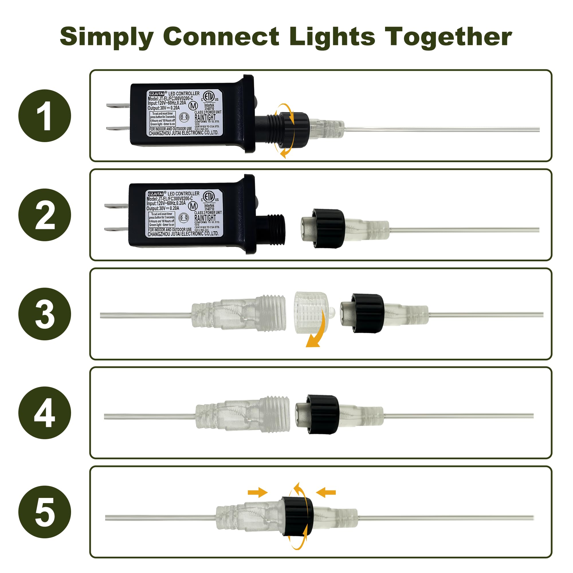 SINGCHUNGTE connectable strings simplify large-area holiday setup.