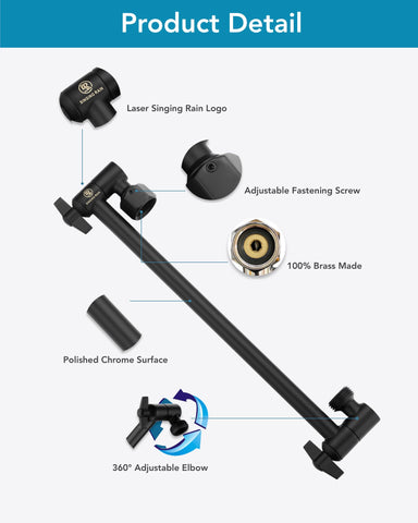 Singing Rain 360-degree adjustable arm lets you customize height and angle