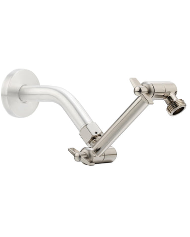 Singing Rain 5-inch adjustable shower arm showing versatile height and angle