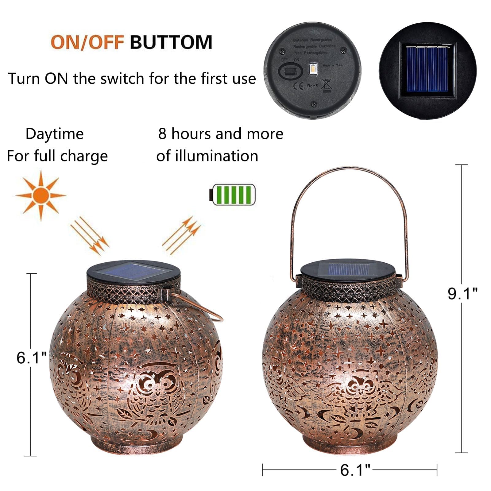 Singingarden Metal Waterproof Lantern withstands weather for year-round use.