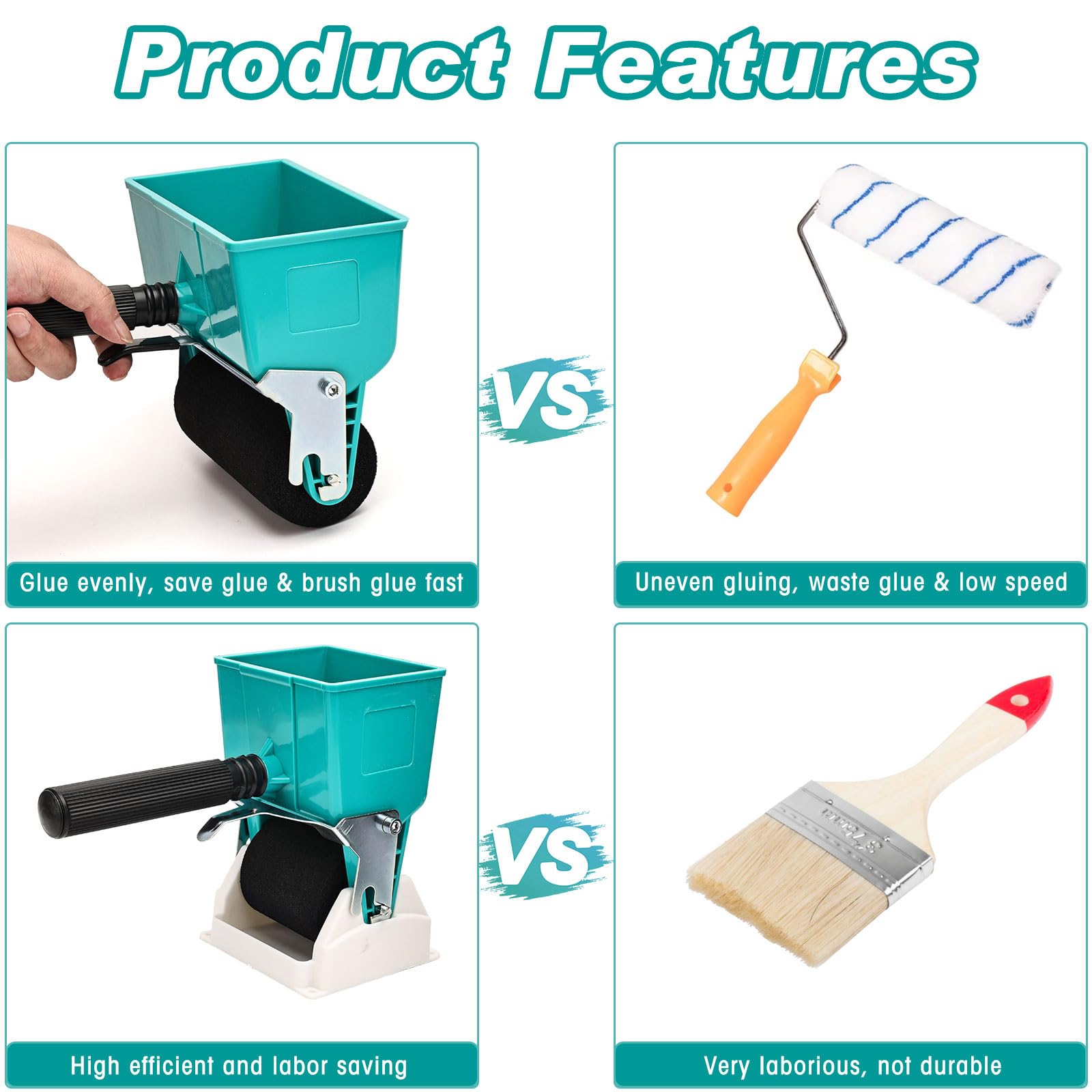 Singring glue applicator durable roller with non-slip handle for long use