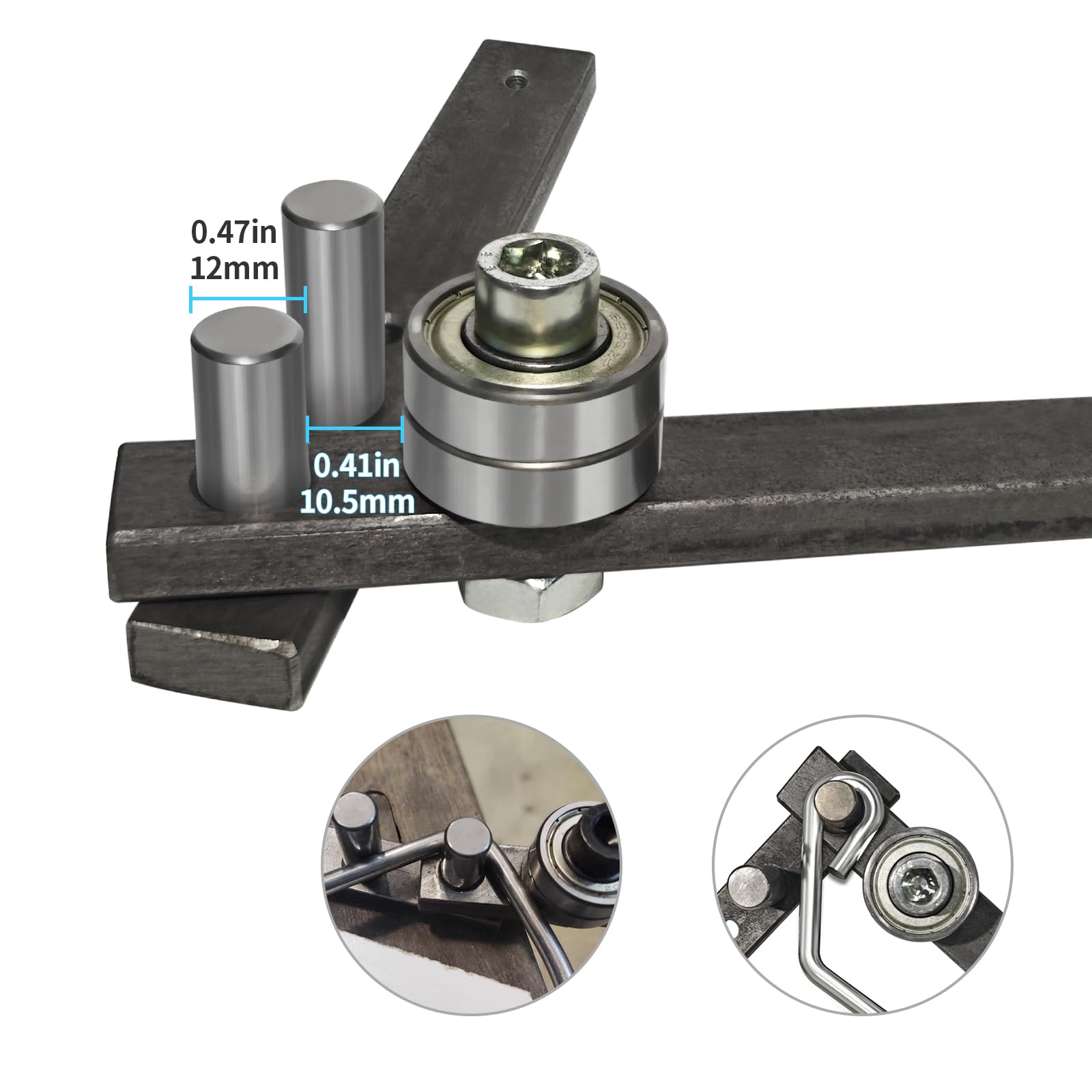 Singring rod bender mounted on a bench for stable leverage.