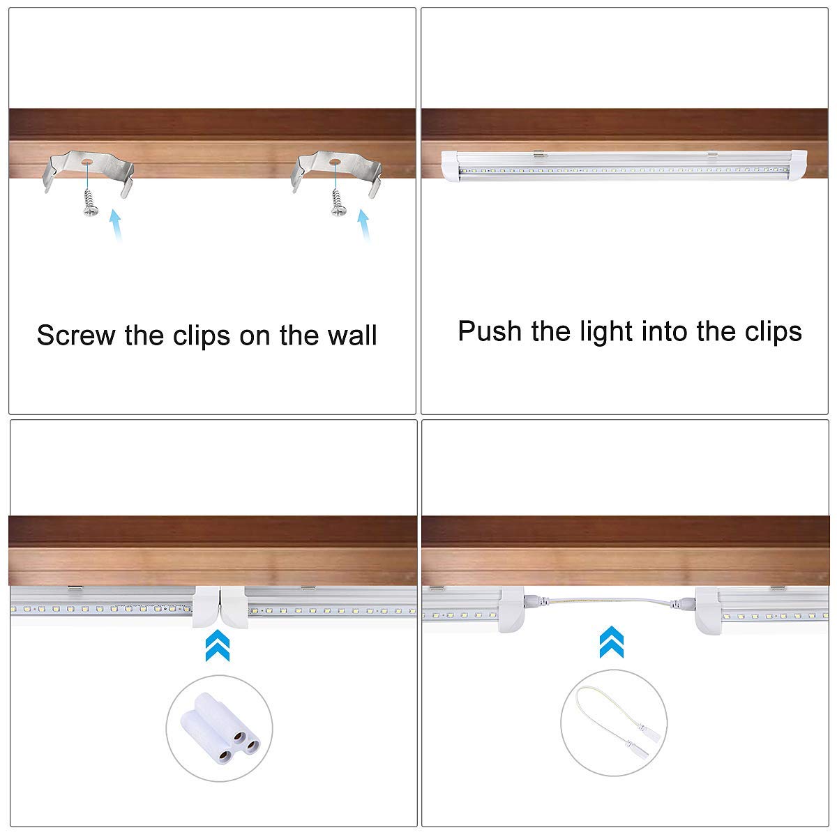 Singteam 10Pack 8Ft LED Shop Light high-output 10000 lumens for clear work areas