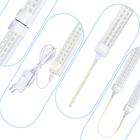 Singteam 10Pack 8Ft LED Shop Light interconnected setup for streamlined installation