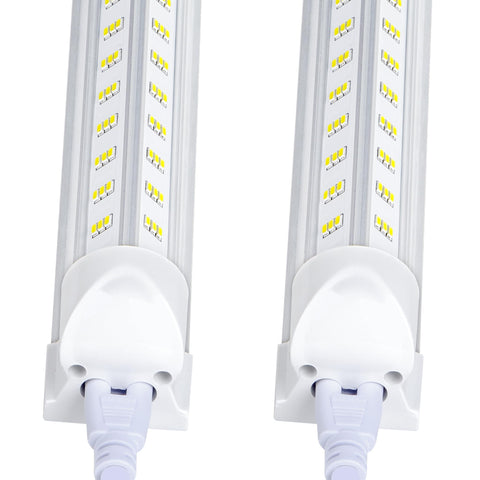 Singteam 8ft LED shop light fixture ready for garage installation and bright coverage.