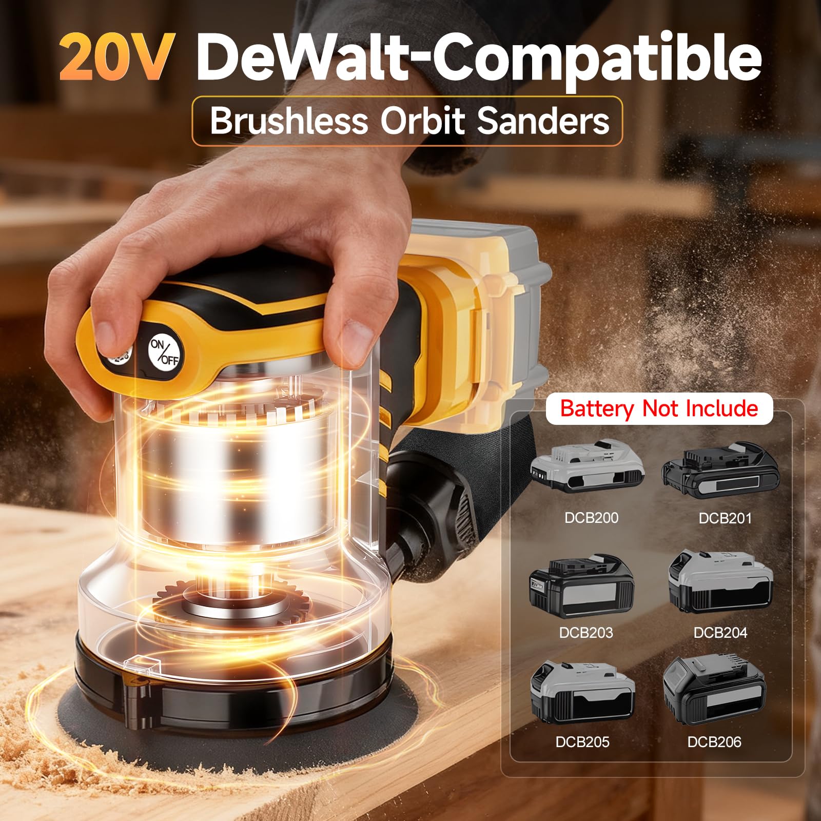 SINGTIP cordless sander with dust collection demonstrates cleaner sanding results.