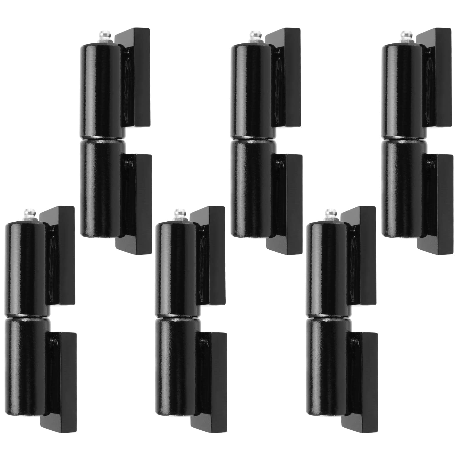 SINJEUN barrel gate hinge assembly close-up for durable weld-on installation.