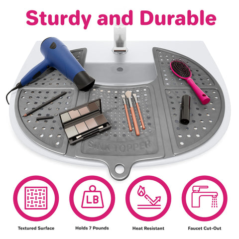 Supports up to 7 lbs for tools, brushes, or toiletries.