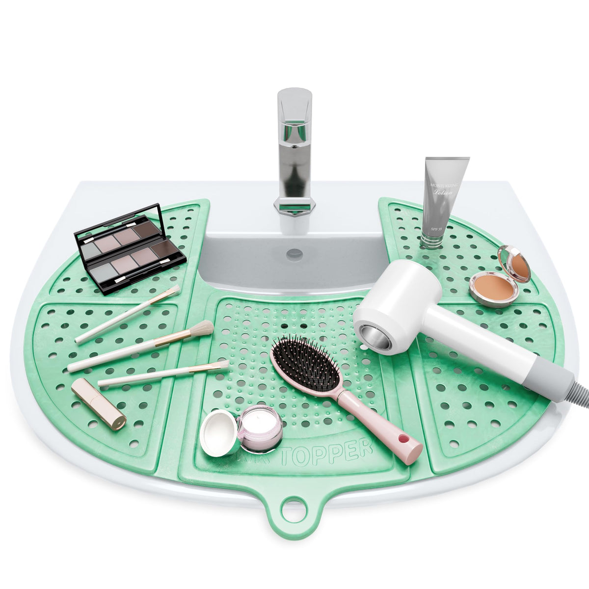 Sink Topper bathroom surface protector prevents heat damage on countertops