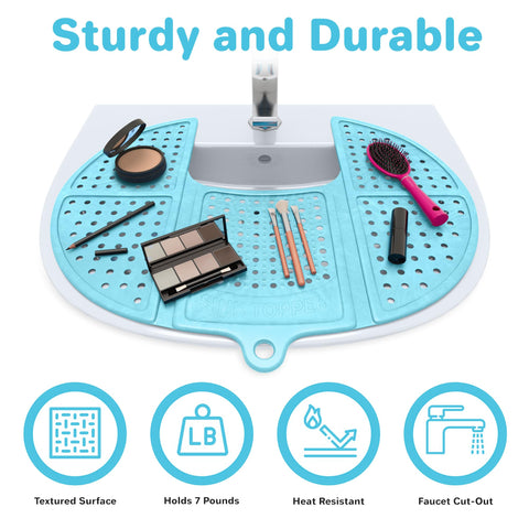 Sink Topper declutters up to 7 lbs of beauty tools.