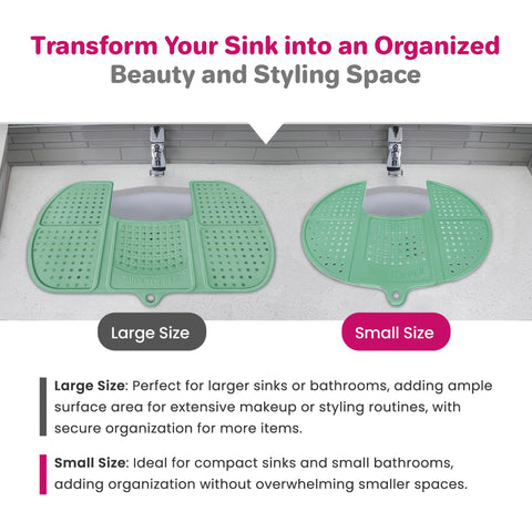 Sink Topper hair tool cleaning mat catches residue during brush cleaning