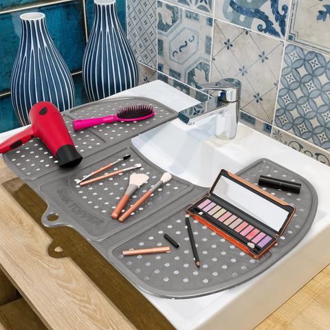 Sink Topper drying area for hair tools after styling.