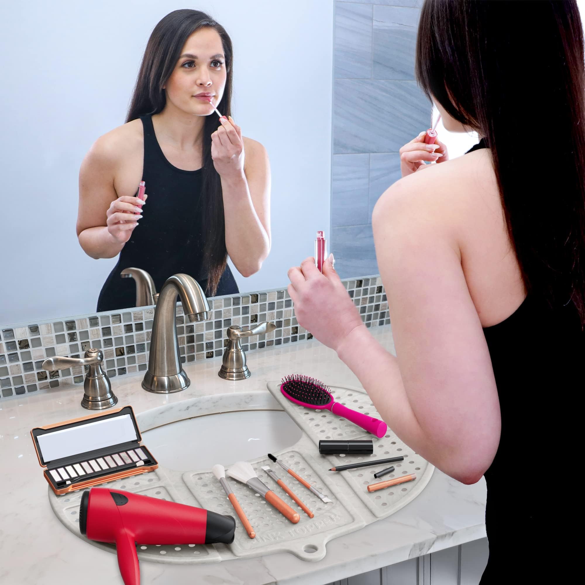 Sink Topper makeup brush cleaning mat standard pearl speeds brush cleaning.