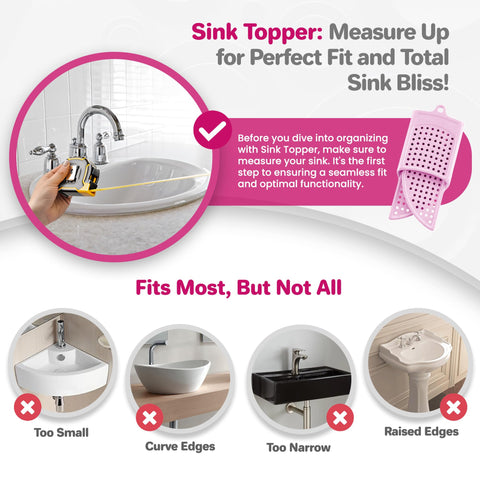 Sink Topper pink accent complements bathroom decor