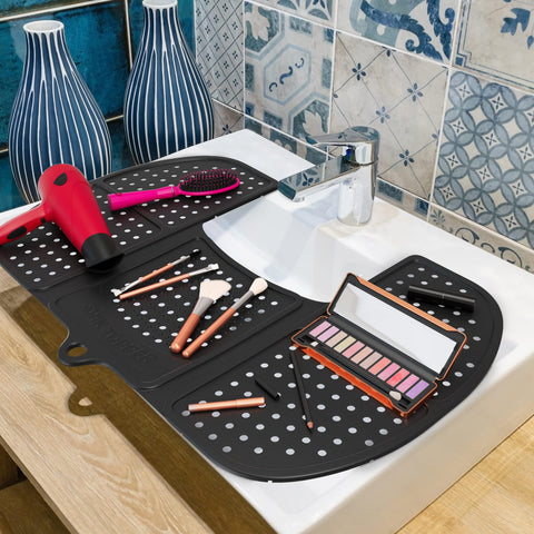 Sink Topper in an RV kitchen demonstrating compact storage for small spaces