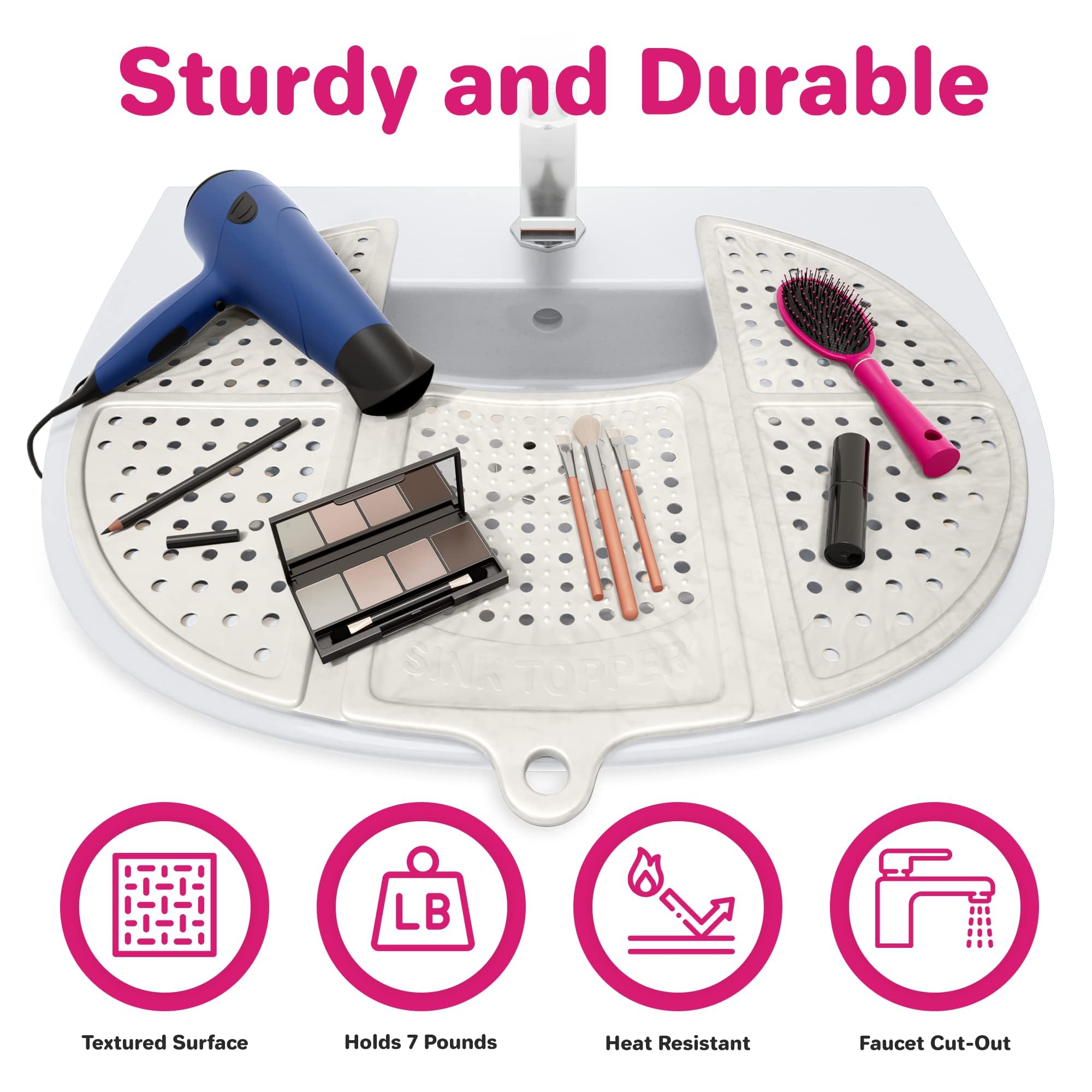Sink Topper slip-resistant design standard pearl stays in place.