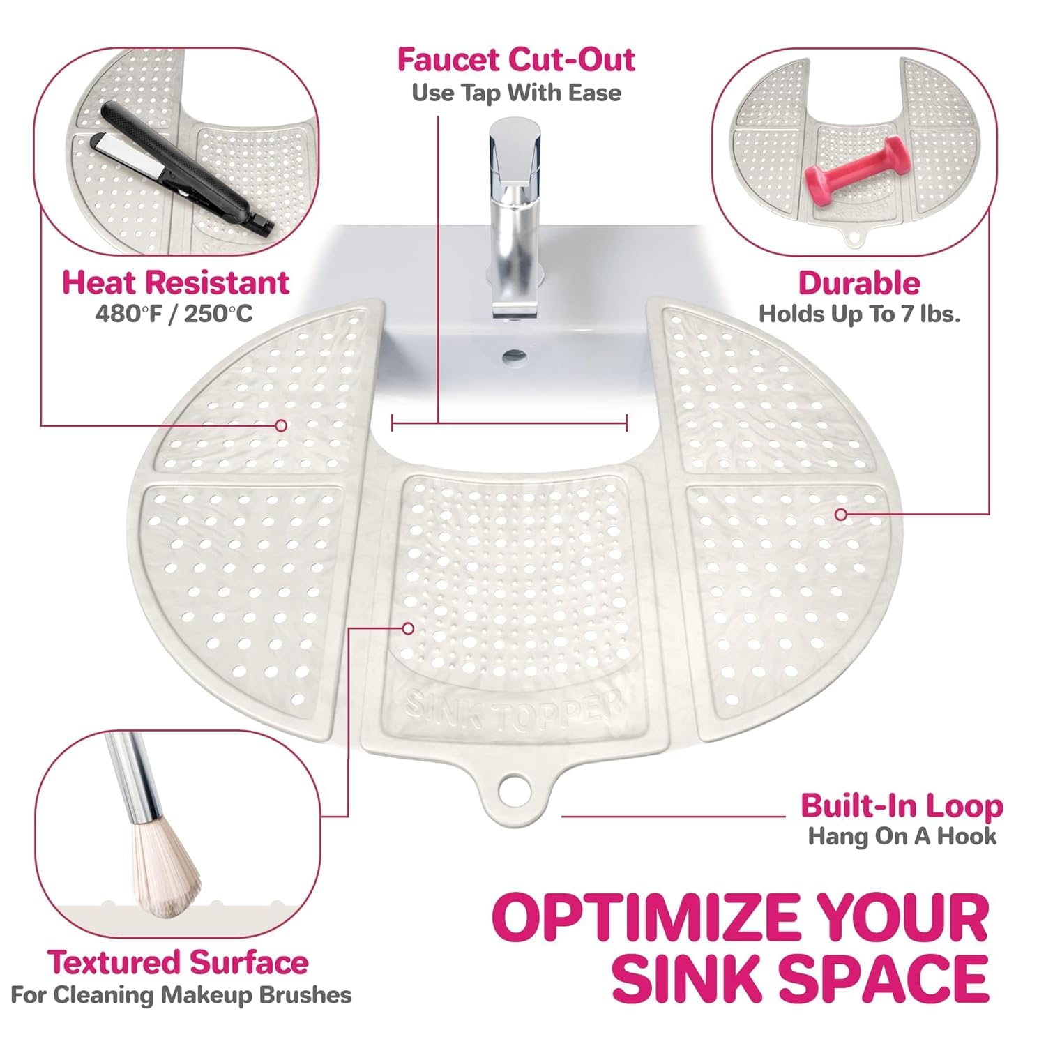 Sink Topper small and large sizes fit different sinks.